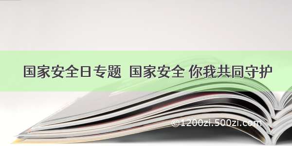 国家安全日专题｜国家安全 你我共同守护