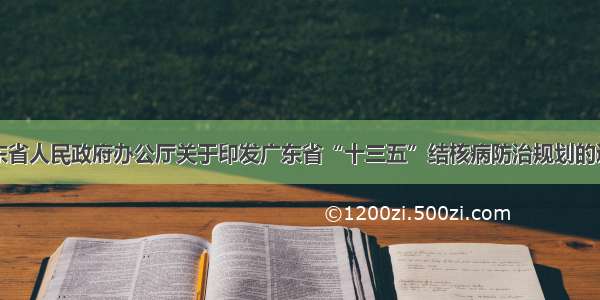 广东省人民政府办公厅关于印发广东省“十三五”结核病防治规划的通知