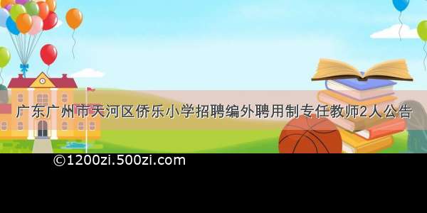 广东广州市天河区侨乐小学招聘编外聘用制专任教师2人公告