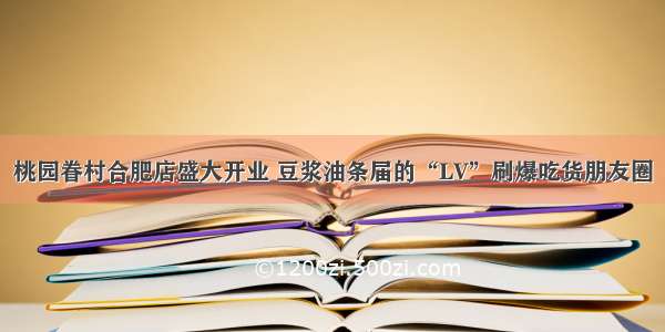 桃园眷村合肥店盛大开业 豆浆油条届的“LV”刷爆吃货朋友圈