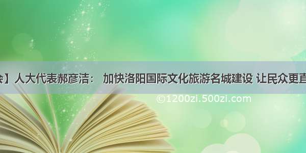 【问道两会】人大代表郝彦洁： 加快洛阳国际文化旅游名城建设 让民众更直观触摸历史