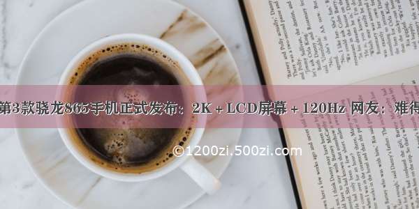 第3款骁龙865手机正式发布：2K＋LCD屏幕＋120Hz 网友：难得