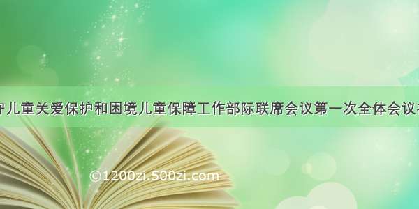 农村留守儿童关爱保护和困境儿童保障工作部际联席会议第一次全体会议在京召开