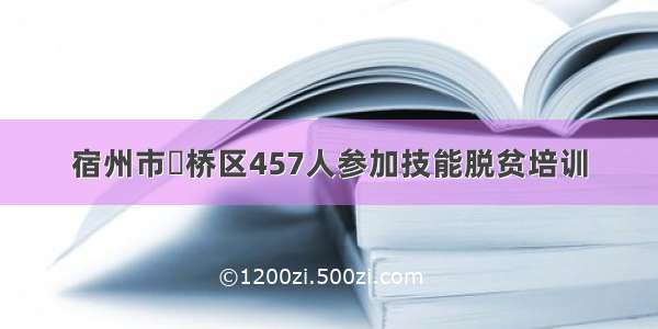 宿州市埇桥区457人参加技能脱贫培训