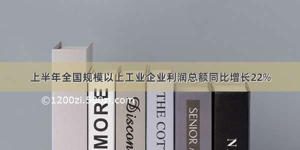 上半年全国规模以上工业企业利润总额同比增长22%