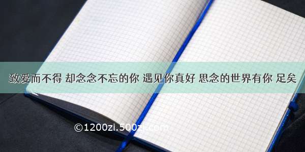 致爱而不得 却念念不忘的你 遇见你真好 思念的世界有你 足矣