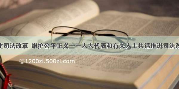 深化司法改革　维护公平正义——人大代表和有关人士共话推进司法改革