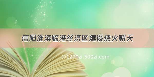 信阳淮滨临港经济区建设热火朝天