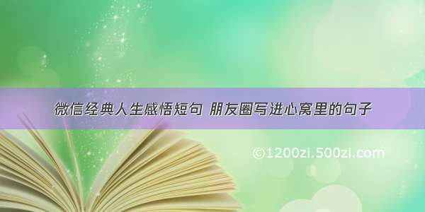 微信经典人生感悟短句 朋友圈写进心窝里的句子