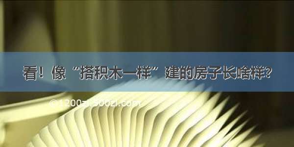 看！像“搭积木一样”建的房子长啥样？