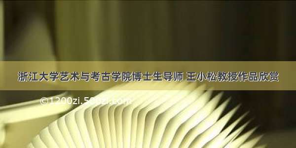 浙江大学艺术与考古学院博士生导师 王小松教授作品欣赏