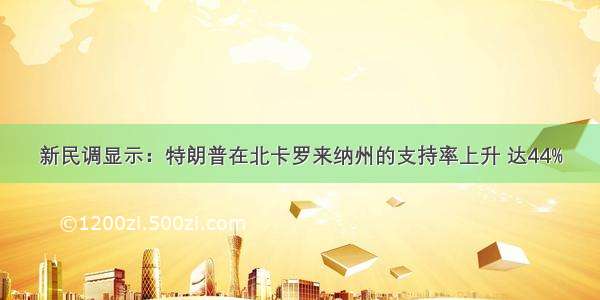 新民调显示：特朗普在北卡罗来纳州的支持率上升 达44%