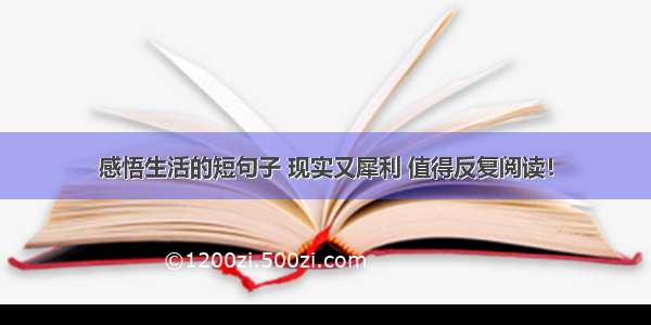 感悟生活的短句子 现实又犀利 值得反复阅读！