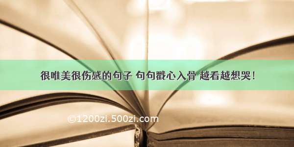 很唯美很伤感的句子 句句戳心入骨 越看越想哭！