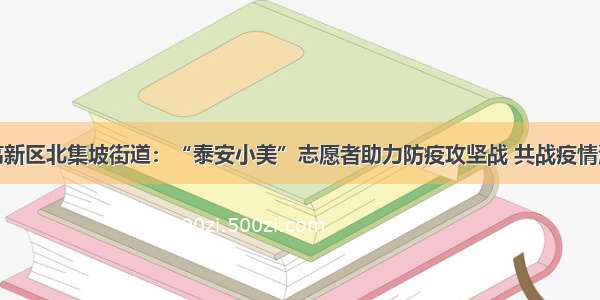 泰安高新区北集坡街道：“泰安小美”志愿者助力防疫攻坚战 共战疫情渡难关