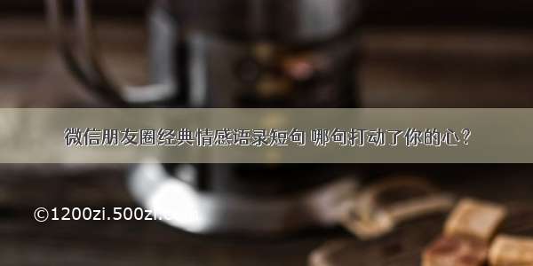 微信朋友圈经典情感语录短句 哪句打动了你的心？