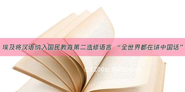 埃及将汉语纳入国民教育第二选修语言 “全世界都在讲中国话”