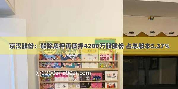 京汉股份：解除质押再质押4200万股股份 占总股本5.37%