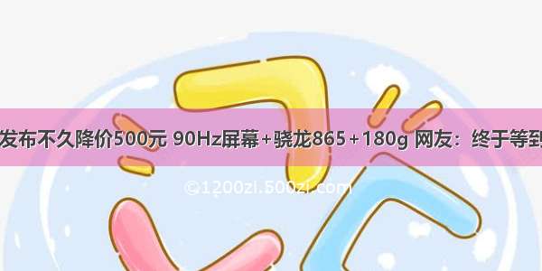 刚发布不久降价500元 90Hz屏幕+骁龙865+180g 网友：终于等到了