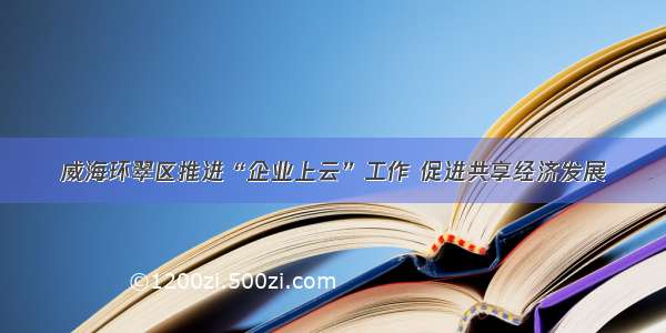 威海环翠区推进“企业上云”工作 促进共享经济发展