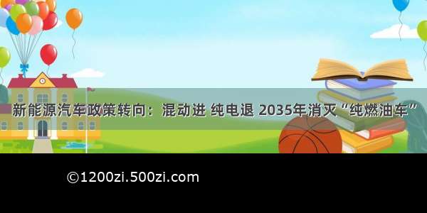 新能源汽车政策转向：混动进 纯电退 2035年消灭“纯燃油车”