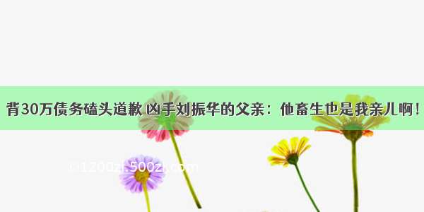 背30万债务磕头道歉 凶手刘振华的父亲：他畜生也是我亲儿啊！