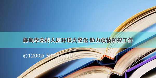 施甸李来村人居环境大整治 助力疫情防控工作