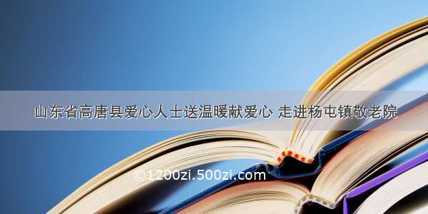 山东省高唐县爱心人士送温暖献爱心 走进杨屯镇敬老院