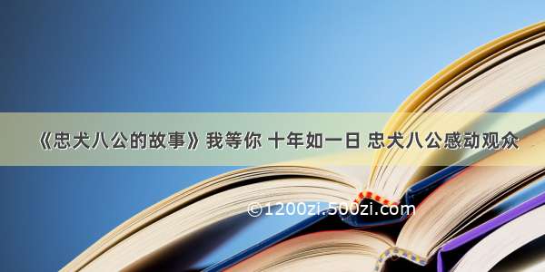 《忠犬八公的故事》我等你 十年如一日 忠犬八公感动观众