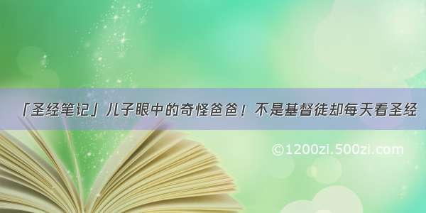 「圣经笔记」儿子眼中的奇怪爸爸！不是基督徒却每天看圣经