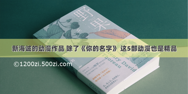 新海诚的动漫作品 除了《你的名字》 这5部动漫也是精品