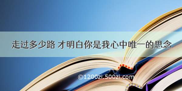 走过多少路 才明白你是我心中唯一的思念