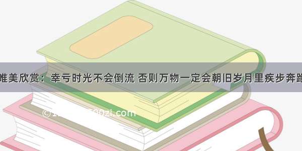 唯美欣赏：幸亏时光不会倒流 否则万物一定会朝旧岁月里疾步奔跑