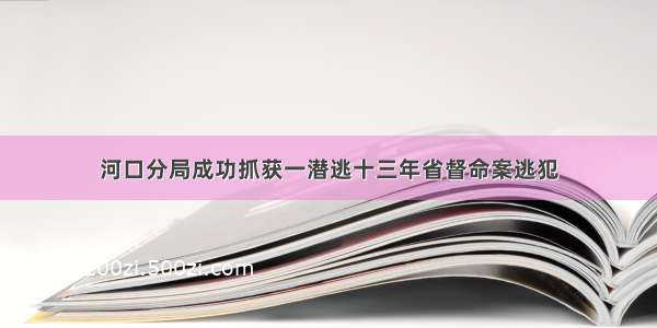 河口分局成功抓获一潜逃十三年省督命案逃犯