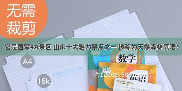 它是国家4A景区 山东十大魅力景点之一 被称为天然森林氧吧！