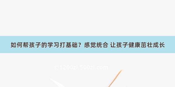 如何帮孩子的学习打基础？感觉统合 让孩子健康茁壮成长