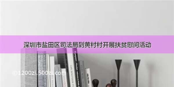 深圳市盐田区司法局到黄村村开展扶贫慰问活动