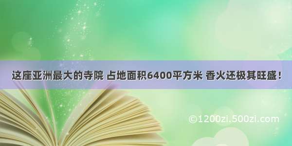 这座亚洲最大的寺院 占地面积6400平方米 香火还极其旺盛！