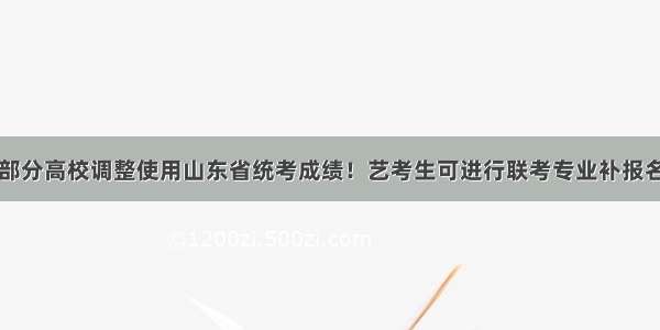 部分高校调整使用山东省统考成绩！艺考生可进行联考专业补报名