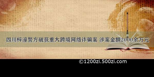 四川梓潼警方破获重大跨境网络诈骗案 涉案金额2000余万元