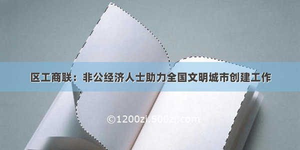 区工商联：非公经济人士助力全国文明城市创建工作