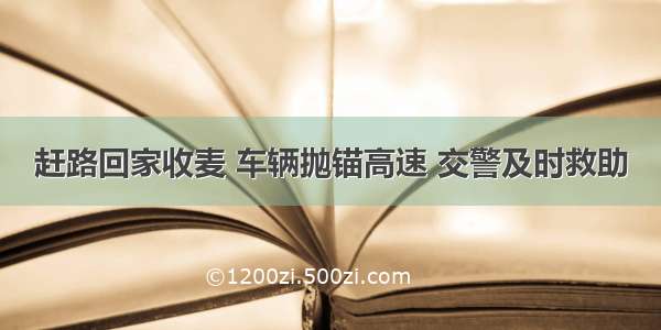 赶路回家收麦 车辆抛锚高速 交警及时救助