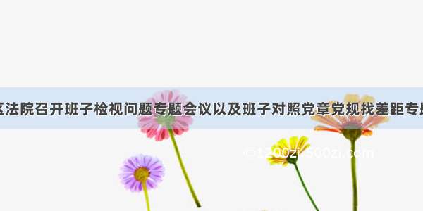 道里区法院召开班子检视问题专题会议以及班子对照党章党规找差距专题会议