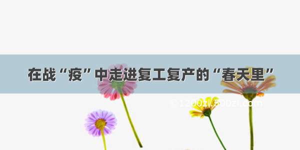 在战“疫”中走进复工复产的“春天里”