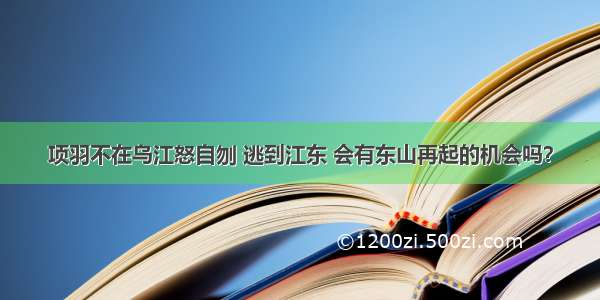 项羽不在乌江怒自刎 逃到江东 会有东山再起的机会吗？