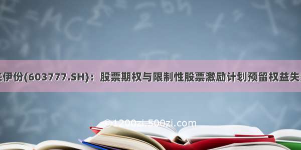 来伊份(603777.SH)：股票期权与限制性股票激励计划预留权益失效