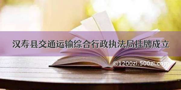 汉寿县交通运输综合行政执法局挂牌成立