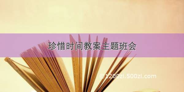 珍惜时间教案主题班会