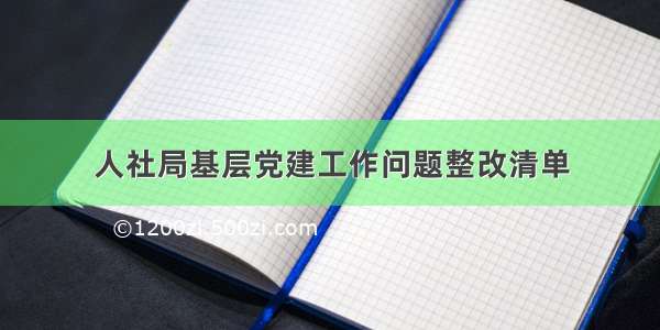 人社局基层党建工作问题整改清单