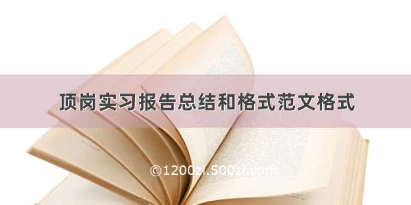 顶岗实习报告总结和格式范文格式